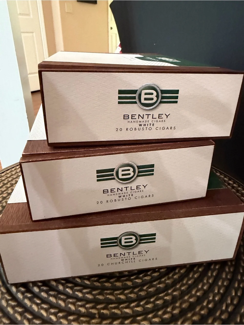 Bentley White Edition Empty Wooden Cigar Boxes Wedding Display Crafts